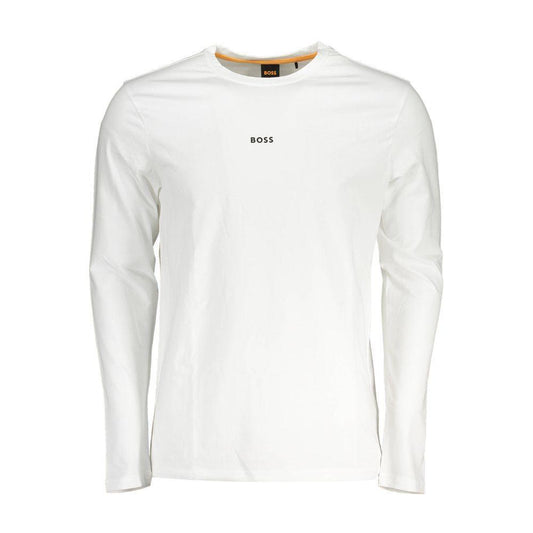 Hugo Boss White Cotton Men TShirt BO-37830-S