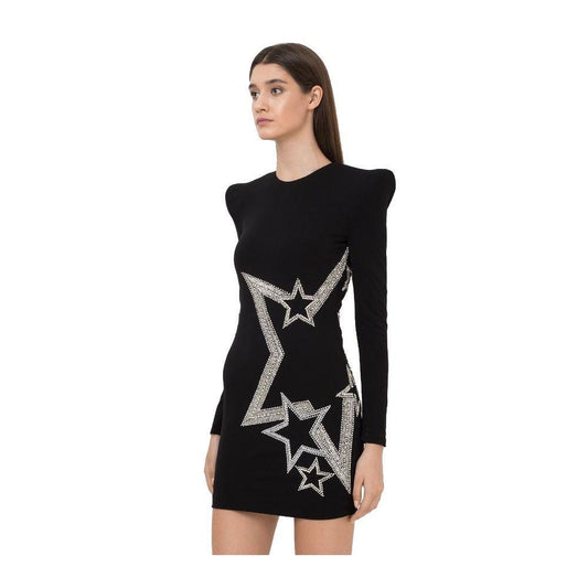 Balmain Black Viscose Dress BA-15530-IT40|S
