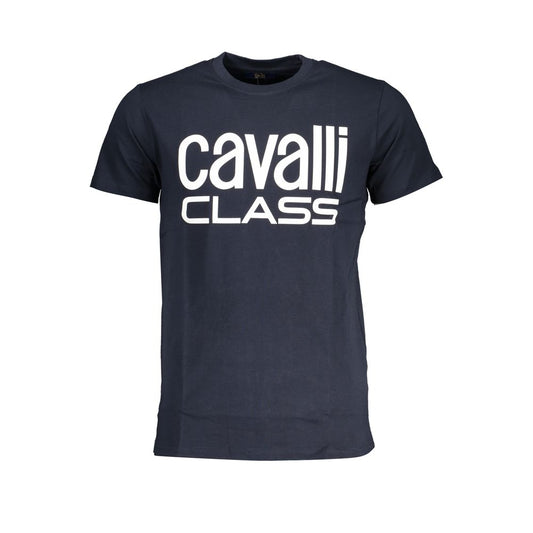 Cavalli Class Blue Cotton T-Shirt CA-28636-XL
