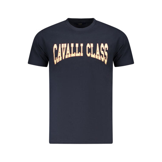 Cavalli Class Blue Cotton Men T-Shirt CA-36708-M