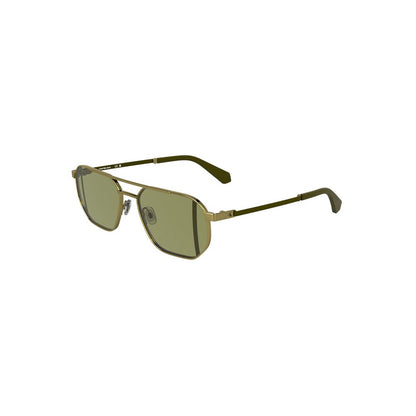 Calvin Klein Gold Metal Men Sunglass with green lenses and sleek gold frame, perfect for modern style and eye protection.