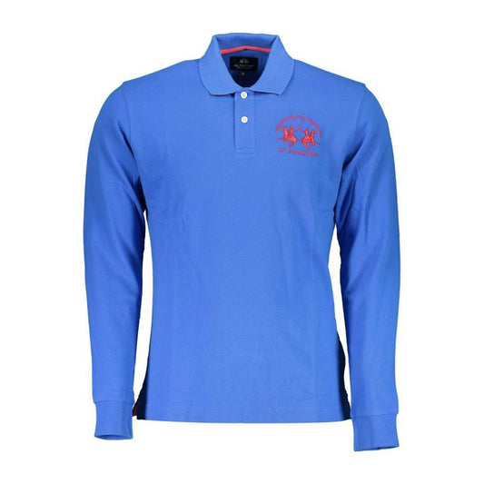 La Martina Elegant Long-Sleeved Polo in Chic Blue LA-27621-XL