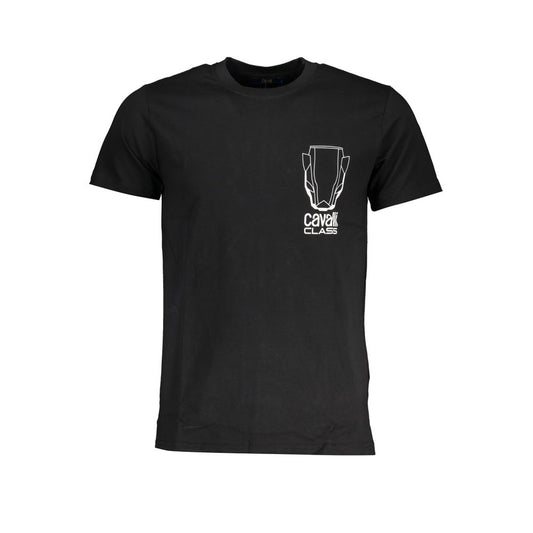 Cavalli Class Black Cotton T-Shirt CA-28632-L