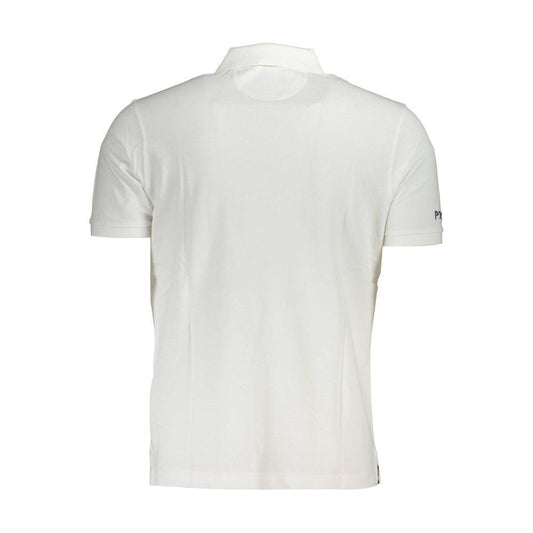 La Martina White Cotton Men Polo Shirt LA-37860-XL