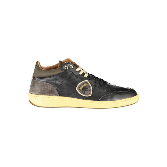 Blauer Sleek Black Lace-Up Sneakers with Contrast Details BL-23170-EU43/US10