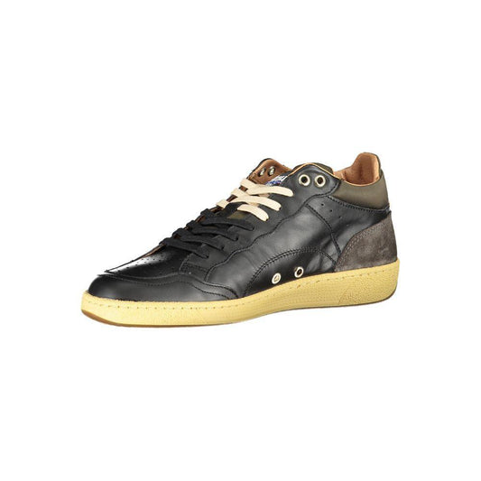 Blauer Sleek Black Lace-Up Sneakers with Contrast Details BL-23170-EU43/US10