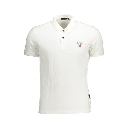 Napapijri White Cotton Men Polo Shirt NA-37214-S