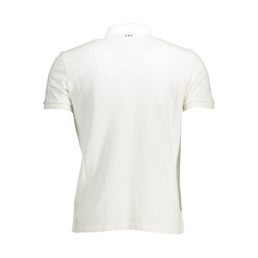 Napapijri White Cotton Men Polo Shirt NA-37214-S
