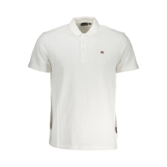 Napapijri White Cotton Men Polo Shirt NA-37512-S
