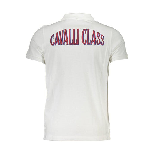 Cavalli Class White Cotton Men Polo Shirt CA-21292-M
