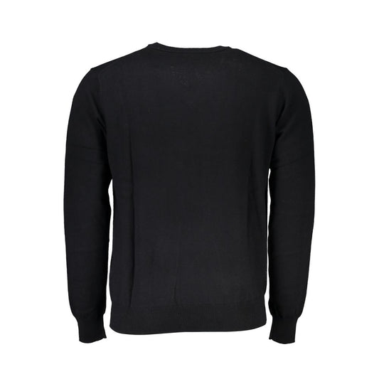 Harmont & Blaine Elegant V-Neck Embroidered Black Sweater HA-23572-L