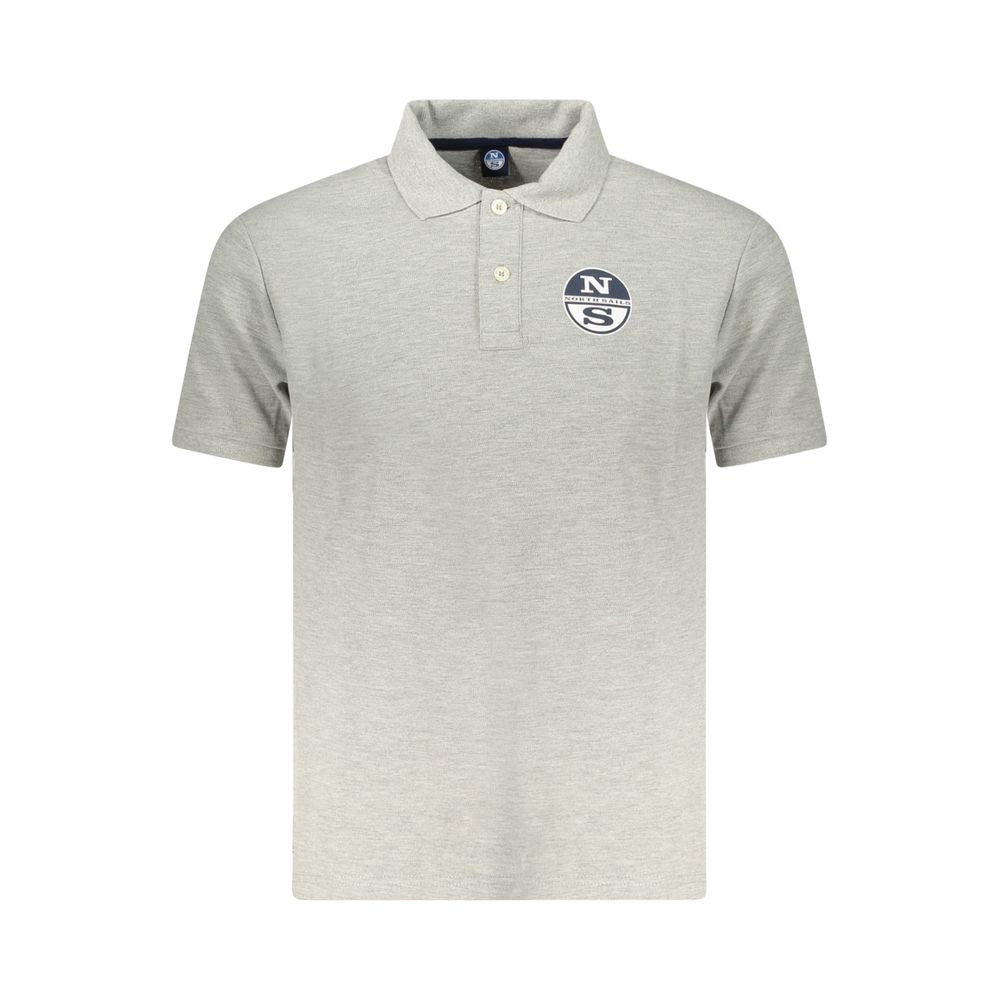 North Sails Gray Cotton Men Polo Shirt NO-35030-S