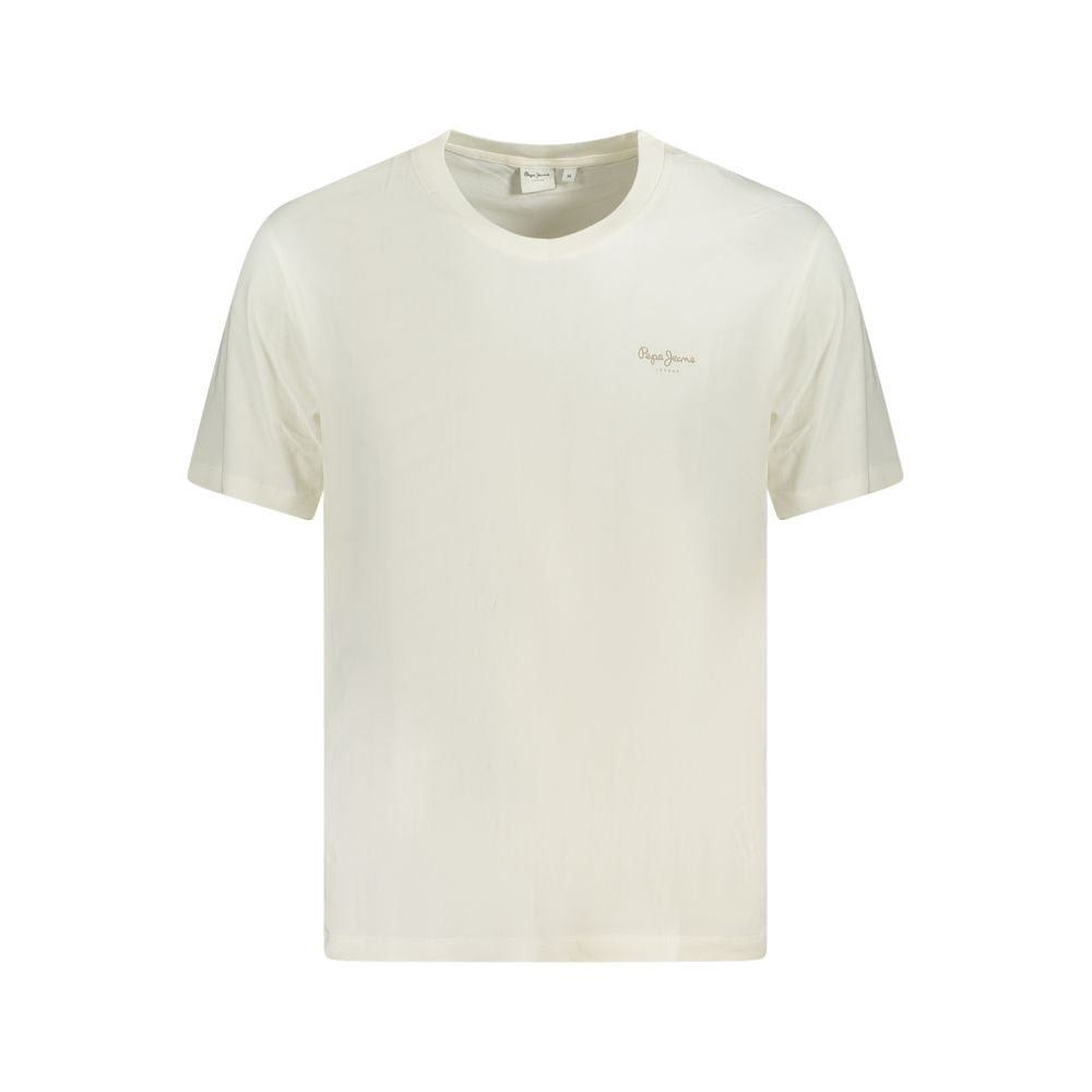 Pepe Jeans White Cotton T-Shirt PE-35556-XL