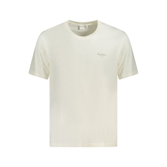 Pepe Jeans White Cotton T-Shirt PE-35556-XL