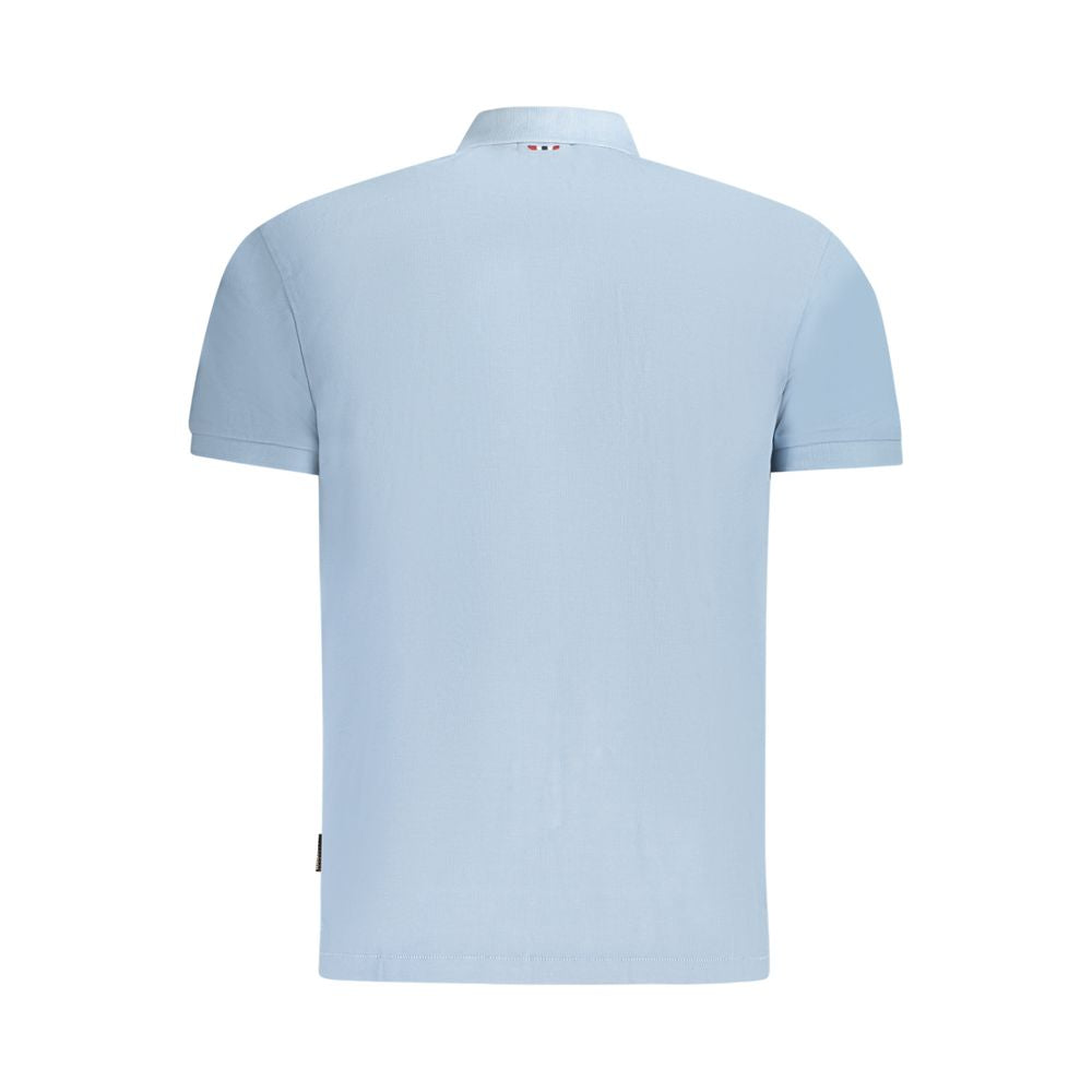 Napapijri Light Blue Cotton Men Polo Shirt NA-35696-S