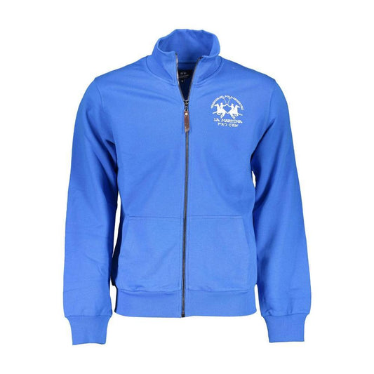 La Martina Blue Cotton Men Sweater LA-37290-M