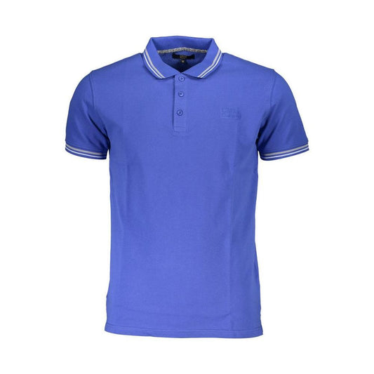 Cavalli Class Blue Cotton Men Polo Shirt CA-37651-M