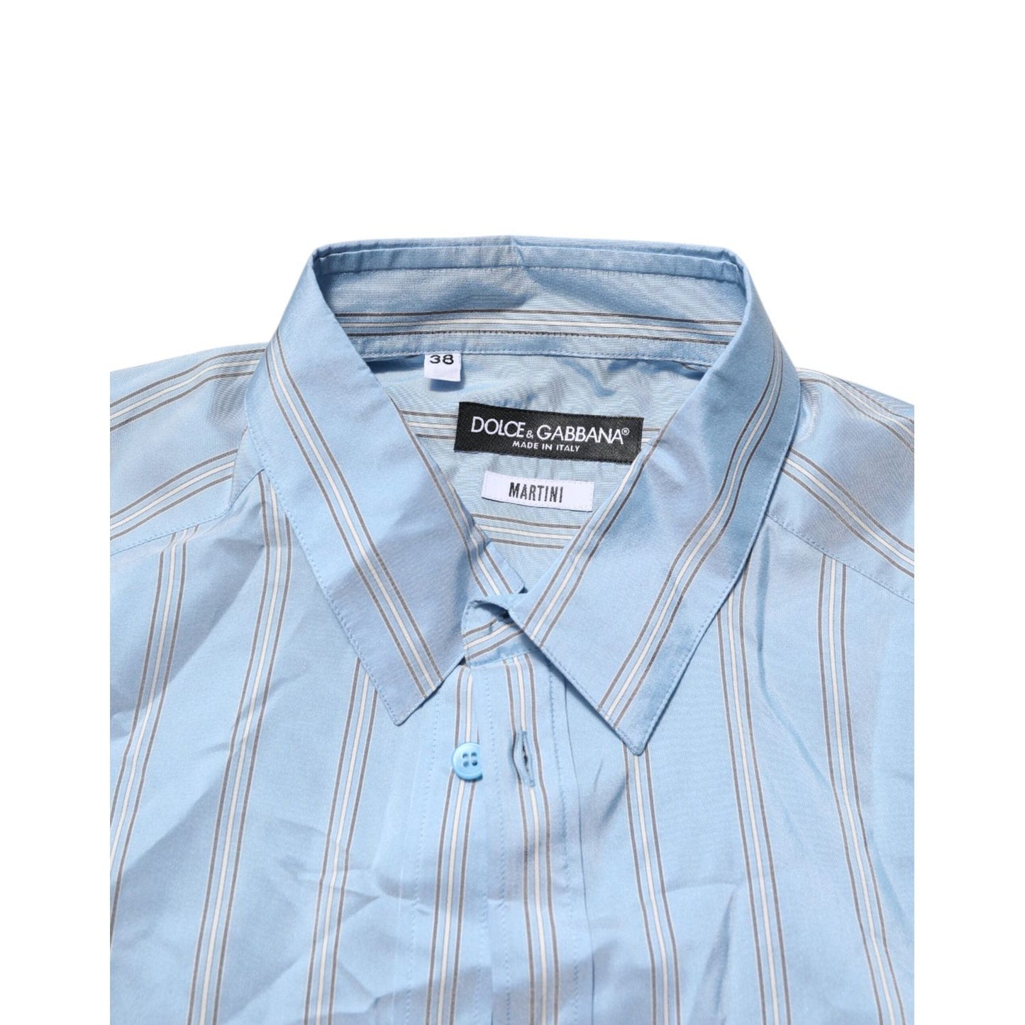 Dolce & Gabbana Blue Striped MARTINI Long Sleeves Dress Shirt TSH906770-41