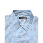 Dolce & Gabbana Blue Striped MARTINI Long Sleeves Dress Shirt TSH906770-41