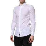 Dolce & Gabbana White Cotton MARTINI Long Sleeve Dress Shirt TSH906928-37