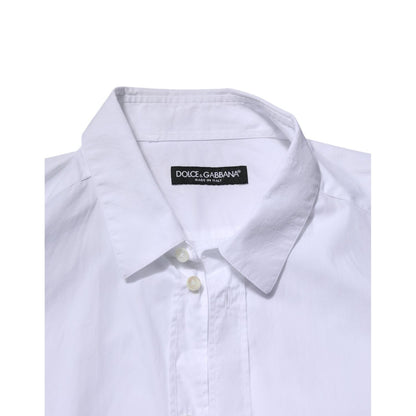 Dolce & Gabbana White Cotton Long Sleeves Dress Formal Shirt