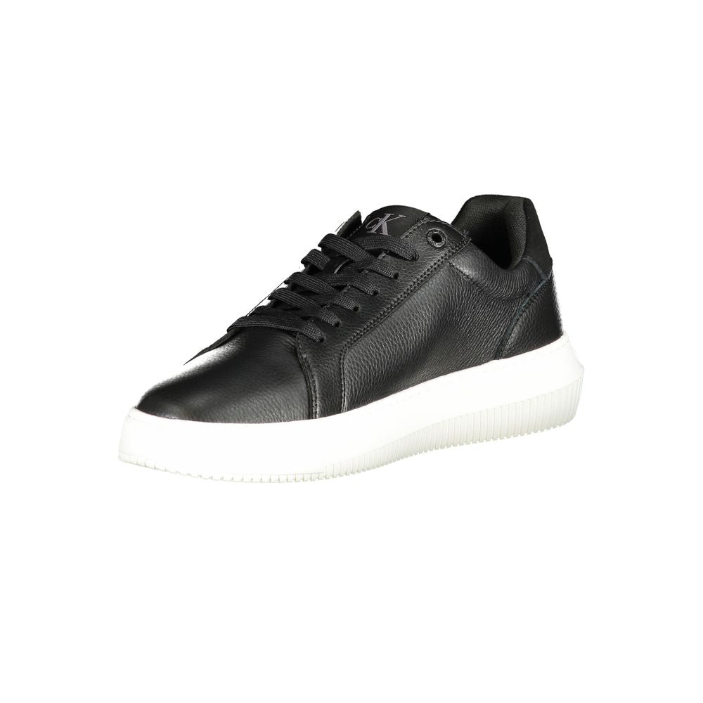 Calvin Klein Black Polyethylene Men Sneaker with sleek design and removable insole for comfort.