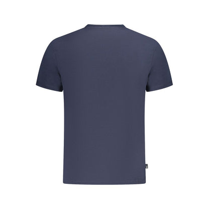 Back view of Timberland Blue Cotton T-Shirt, short sleeve, regular fit, crew neck, with logo and print.