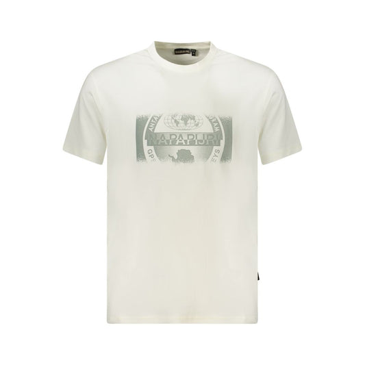 Napapijri White Cotton Men T-Shirt NA-35884-S