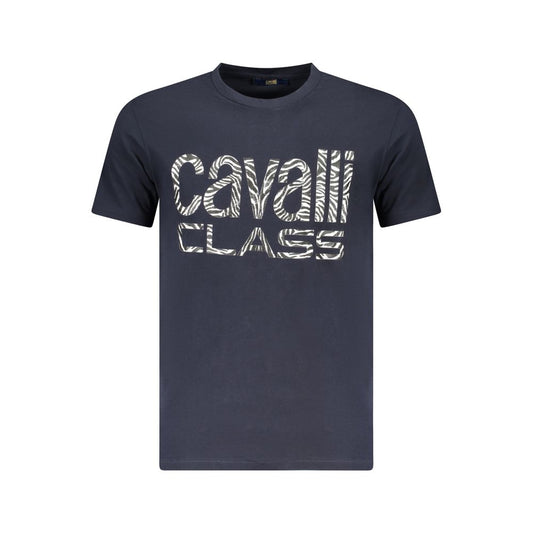 Cavalli Class Blue Cotton Men T-Shirt CA-36695-M