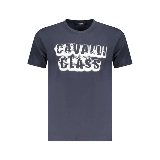 Cavalli Class Blue Cotton Men T-Shirt CA-36706-L