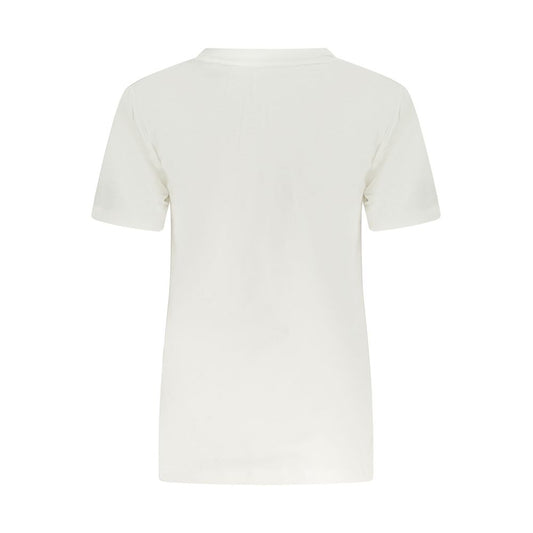 Converse White Cotton Women T-Shirt CO-38355-XS