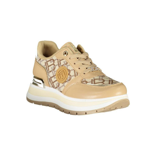 Laura Biagiotti Beige Polyester Women Sneaker LA-36502-EU40/US10