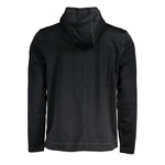 Calvin Klein Sleek Black Hooded Sweatshirt with Logo Print CA-27129-S