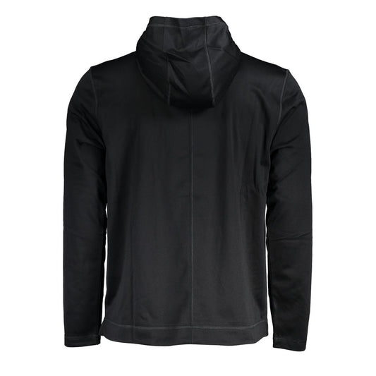 Calvin Klein Sleek Black Hooded Sweatshirt with Logo Print CA-27129-S