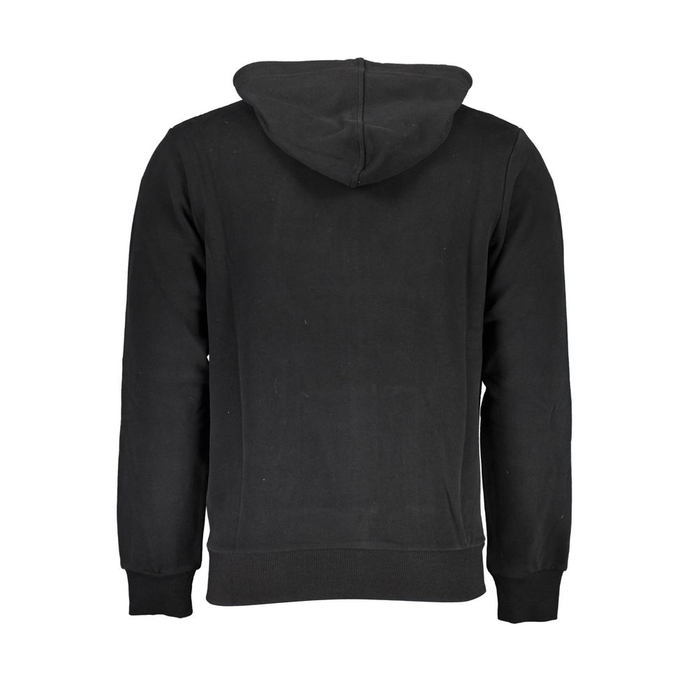La Martina Black Cotton Men Sweater with Hood