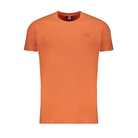 Norway 1963 Orange Cotton T-Shirt with short sleeves, crew neck, embroidery, and logo.