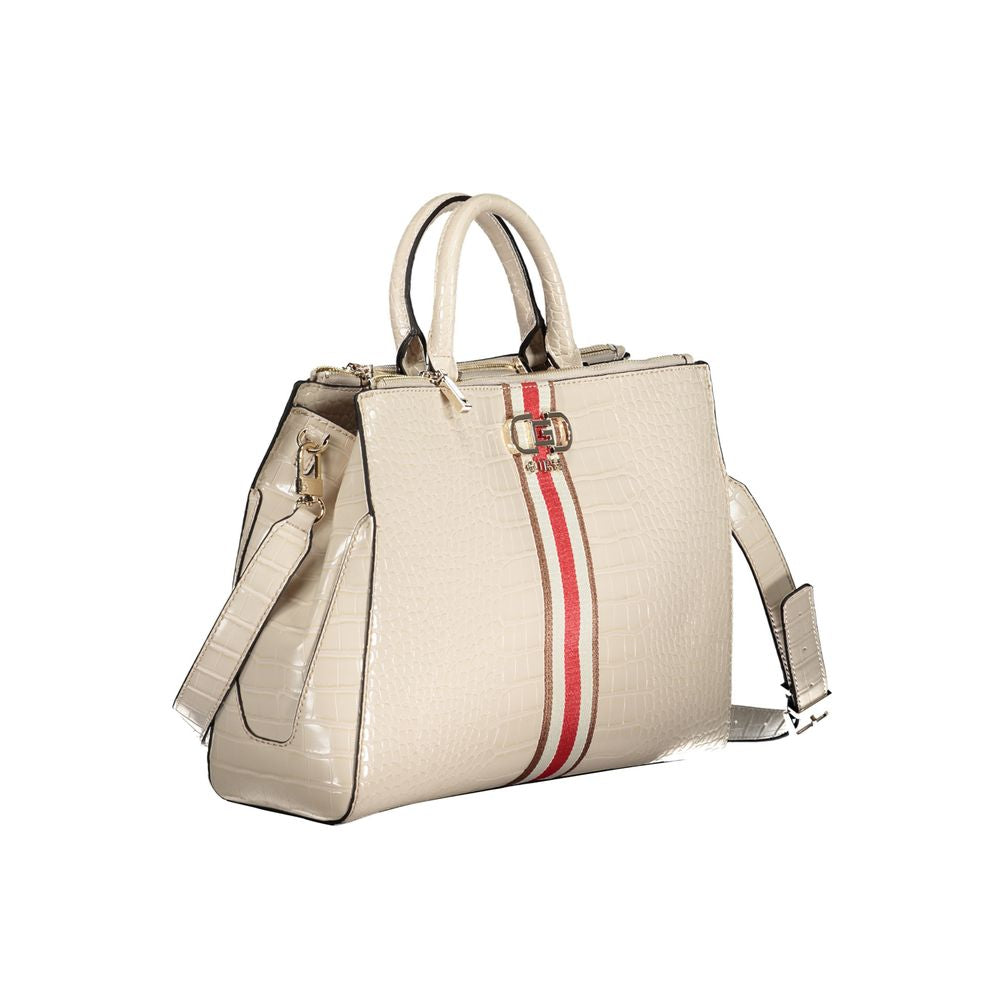 Front view with bag zipped and handles upright.