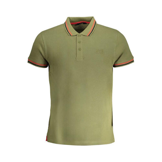 Cavalli Class Green Cotton Polo Shirt CA-30273-M