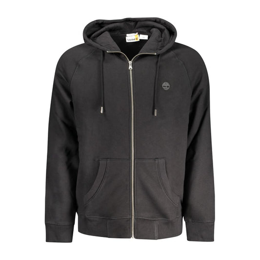 Timberland Black Cotton Mens Sweater with Central Pockets and Zip TI-32893-M