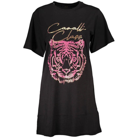 Cavalli Class Black Cotton Women Top CA-37140-M