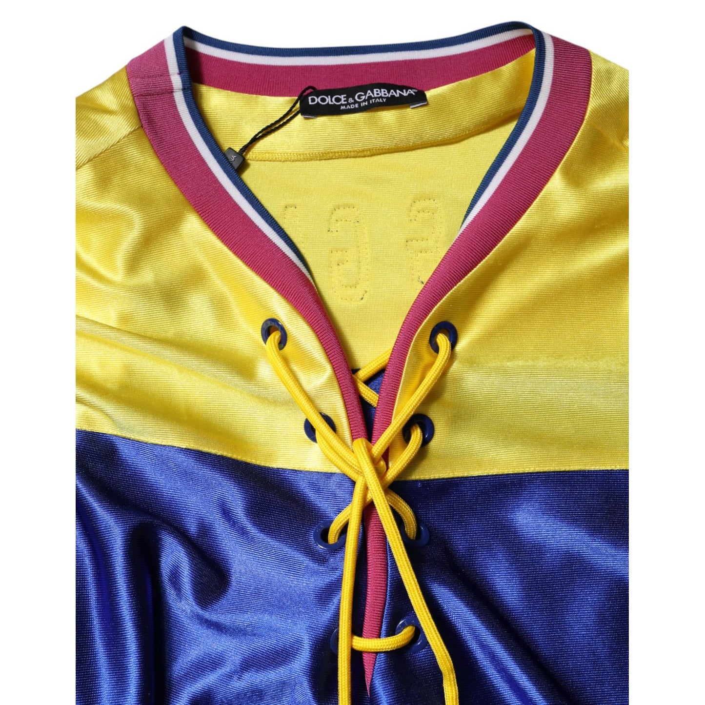 Dolce & Gabbana Multicolor Polyester Long Sleeves V-Neck Top