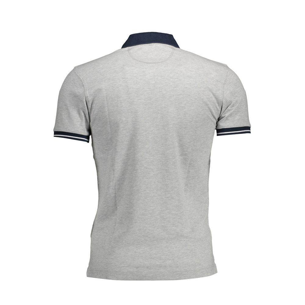 La Martina Gray Cotton Men Polo Shirt