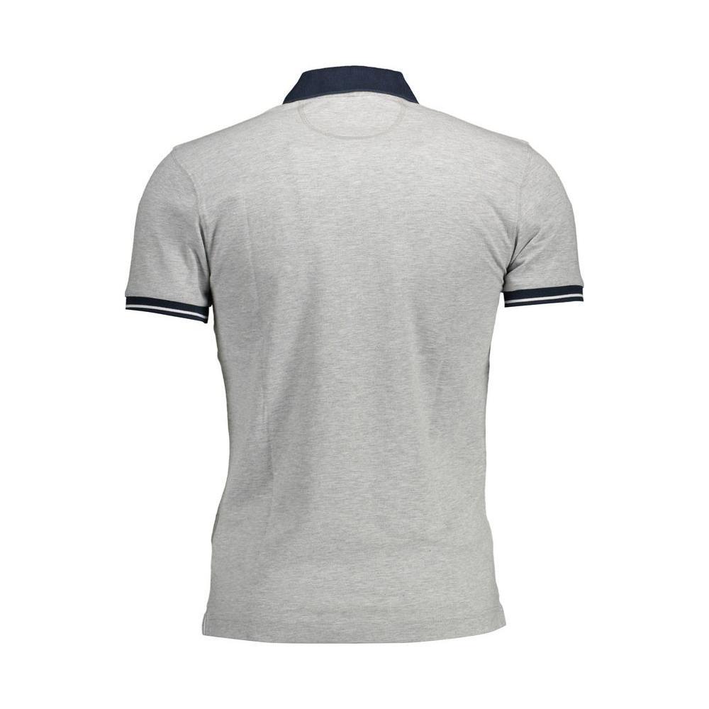 La Martina Gray Cotton Men Polo Shirt LA-12178-XXL
