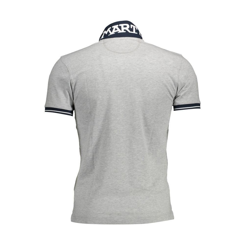 La Martina Gray Cotton Men Polo Shirt LA-12178-XXL