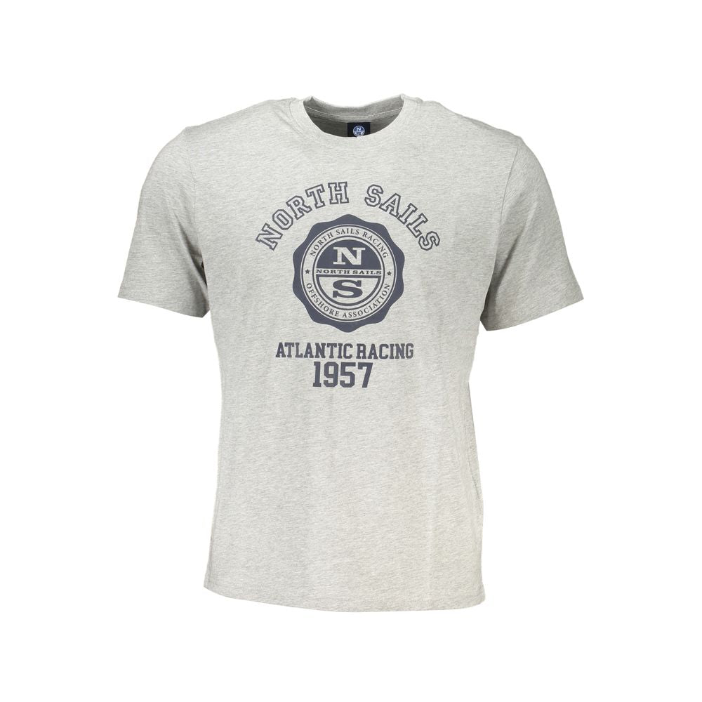 North Sails Gray Cotton T-Shirt NO-27308-S