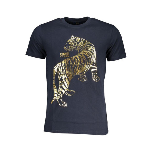 Cavalli Class Blue Cotton T-Shirt CA-28486-L