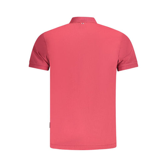 Napapijri Red Cotton Men Polo Shirt NA-35713-S
