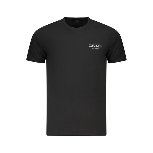 Cavalli Class Black Cotton Men T-Shirt CA-36646-XL