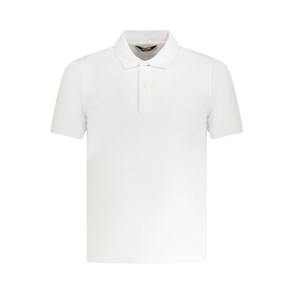 K-WAY White Cotton Polo Shirt with short sleeves, 2 buttons, and logo application.