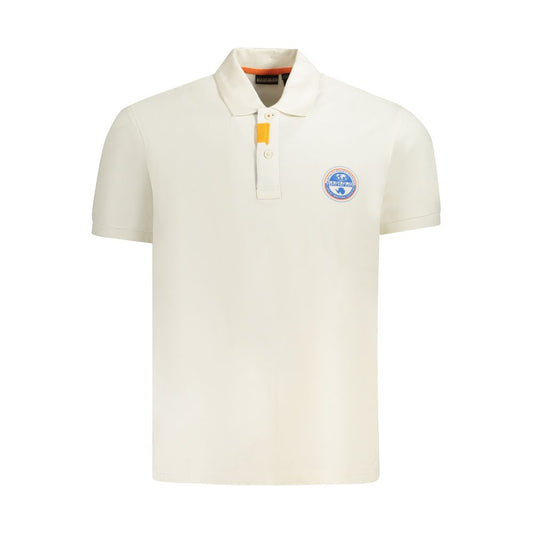 Napapijri White Cotton Men Polo Shirt NA-35715-S